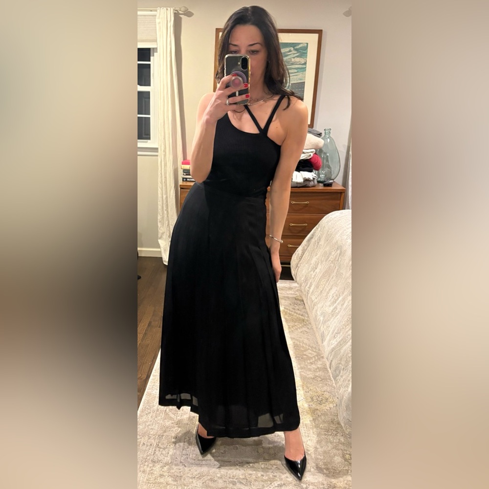 Lauren Ralph Lauren Maxi Pleated Silk Skirt
